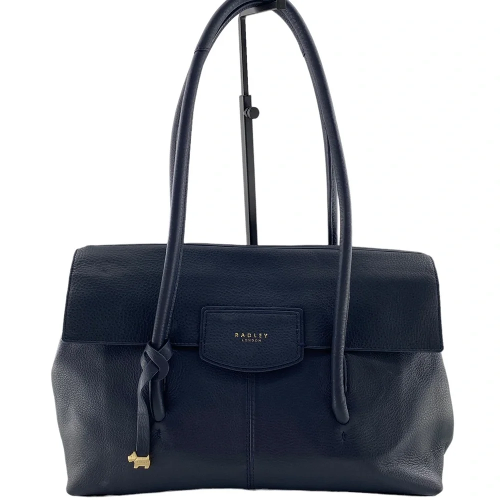 Radley London Burnham Beeches Leather Shoulder Bag Ink Blue
